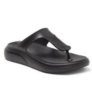 STUART WEITZMAN Womens Black Comfort Stuflex Round Toe Wedge Slip On Thong